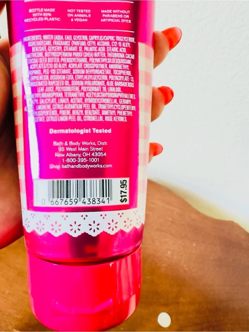 Bath & Body Works Gingham Gorgeous Pink & White Body Cream